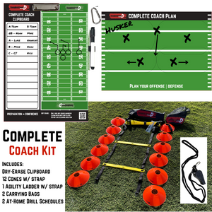 New Coach Bundle: Offense & Defense Plays, Practices, Drills, 10 Wristbands, and Equipment *First Time Coach FAVORITE*