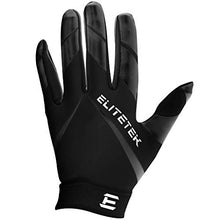 Load image into Gallery viewer, EliteTek RG-14 Football Gloves - Youth Football Gloves - Football Gloves Kids - Football Gloves Men(Black/Black, Youth S)