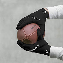 Load image into Gallery viewer, EliteTek RG-14 Football Gloves - Youth Football Gloves - Football Gloves Kids - Football Gloves Men(Black/Black, Youth S)