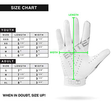 Load image into Gallery viewer, EliteTek RG-14 Football Gloves Youth and Adult (White/Silver, Youth M)