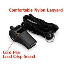 Load image into Gallery viewer, Hipat Whistle, 2 Packs Plastic Sports Whistles with Lanyard, Loud Crisp Sound Whistle Ideal for Coaches, Referees, and Officials (Color)