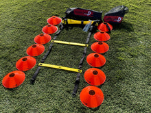 Load image into Gallery viewer, Coach’s Starter Pack: 12 Cones, Agility Ladder and 20+ Drills