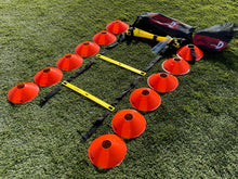 Load image into Gallery viewer, Coach’s Starter Pack: 12 Cones, Agility Ladder and 20+ Drills