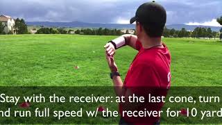 Youth Flag Football Drill - Defense Backpedal Drill - Coverage - Defensive Back Skills