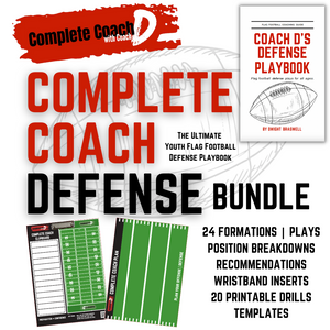 Copy of COMPLETE NEW COACH BUNDLE: 200 Plays, 24 Defense Plays, 40 Drills, 32 Practices, 10 Wristbands, Coach Kit, 40 EXCL videos *First Time Coach FAVORITE*