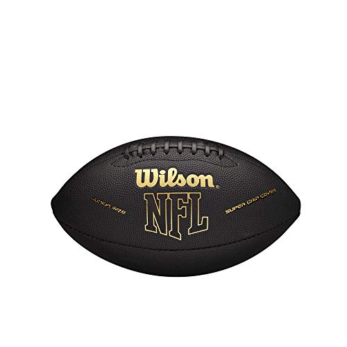 Wilson NFL Super Grip Football - Black/Gold, Junior (Age 9-12) (WTF179