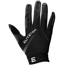 Load image into Gallery viewer, EliteTek RG-14 Football Gloves - Youth Football Gloves - Football Gloves Kids - Football Gloves Men(Black/Black, Youth S)