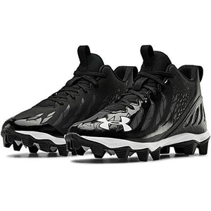 Under Armour Boy's Spotlight Franchise RM Jr Football Shoe, Black (001)/White, 6