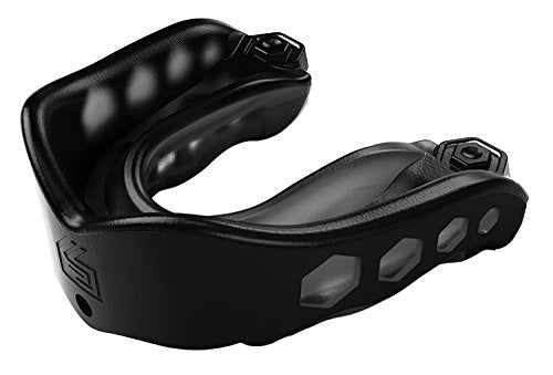 Shock Doctor Gel Max Mouth Guard, Sports Mouthguard for Football, Lacrosse, Hockey, Basketball, Flavored mouth guard, Youth & AdultBLACK, Adult, Non-flavored