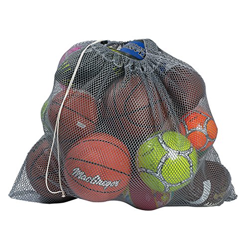 Mesh Equipment Bag, Grey - 32” x 36” - Adjustable, sliding drawstring cord closure. Perfect mesh bag for parent or coach, making it easy to transport and keeping your sporting gear organized.