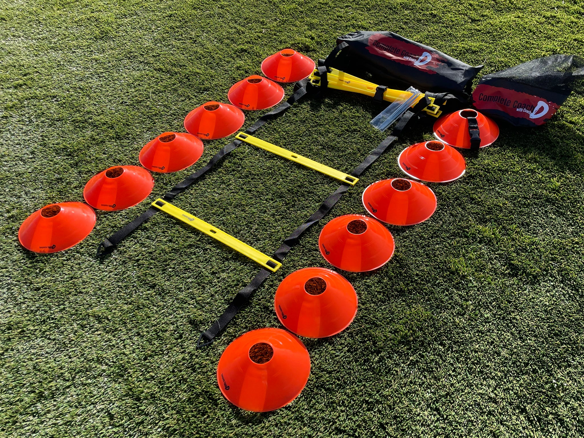 Coach’s Starter Pack: 12 Cones, Agility Ladder and 20+ Drills