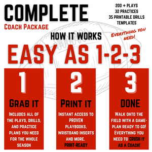 7-on-7 Coach D's COMPLETE COACH PACKAGE (ALL Playbooks + Drill Packs) *Most Popular*