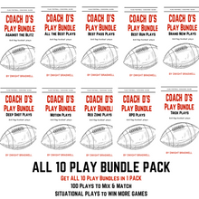 Load image into Gallery viewer, *10 NEW PLAY BUNDLES* Situational Plays to Help Win More Games - Print for Wristbands, Import into the Play Builder! Grab the ALL 10 PLAY BUNDLE PACK &amp; Save!